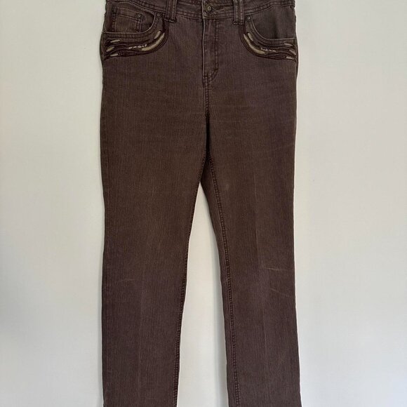 Y2K Vintage Western Rodeo Brown Embroidered Bootcut Jeans – Size 29 - Picture 3 of 7